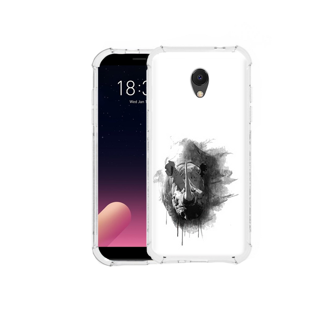 

Чехол MyPads Tocco для Meizu M6S носорог, Прозрачный, Tocco