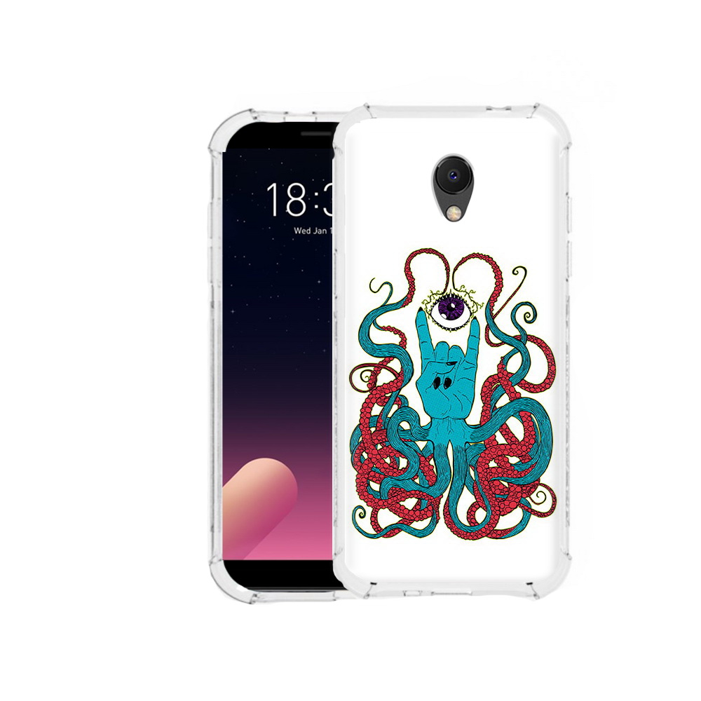 

Чехол MyPads Tocco для Meizu M6S осьминог-рука абстракция, Прозрачный, Tocco