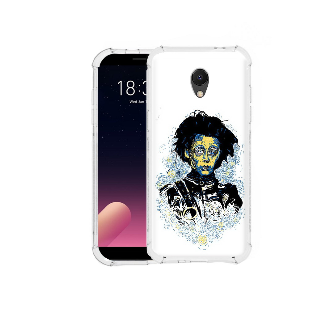 

Чехол MyPads Tocco для Meizu M6S парень черно-белый абстракция, Прозрачный, Tocco