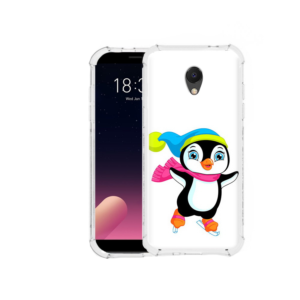 

Чехол MyPads Tocco для Meizu M6S пингвин на коньках, Прозрачный, Tocco