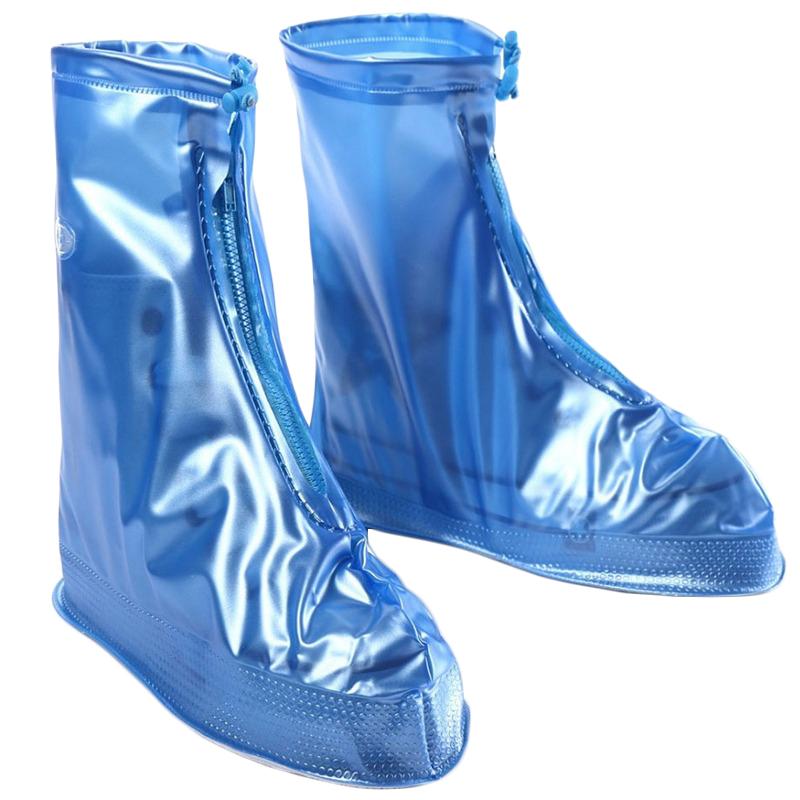 фото Защитные чехлы-пончи baziator для обуви от дождя и грязи синие с подошвой s