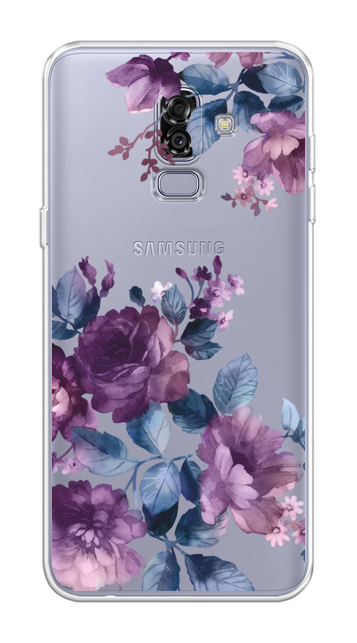 

Чехол на Samsung Galaxy J8 "Purple Blossoms", Синий;фиолетовый, 26550-1