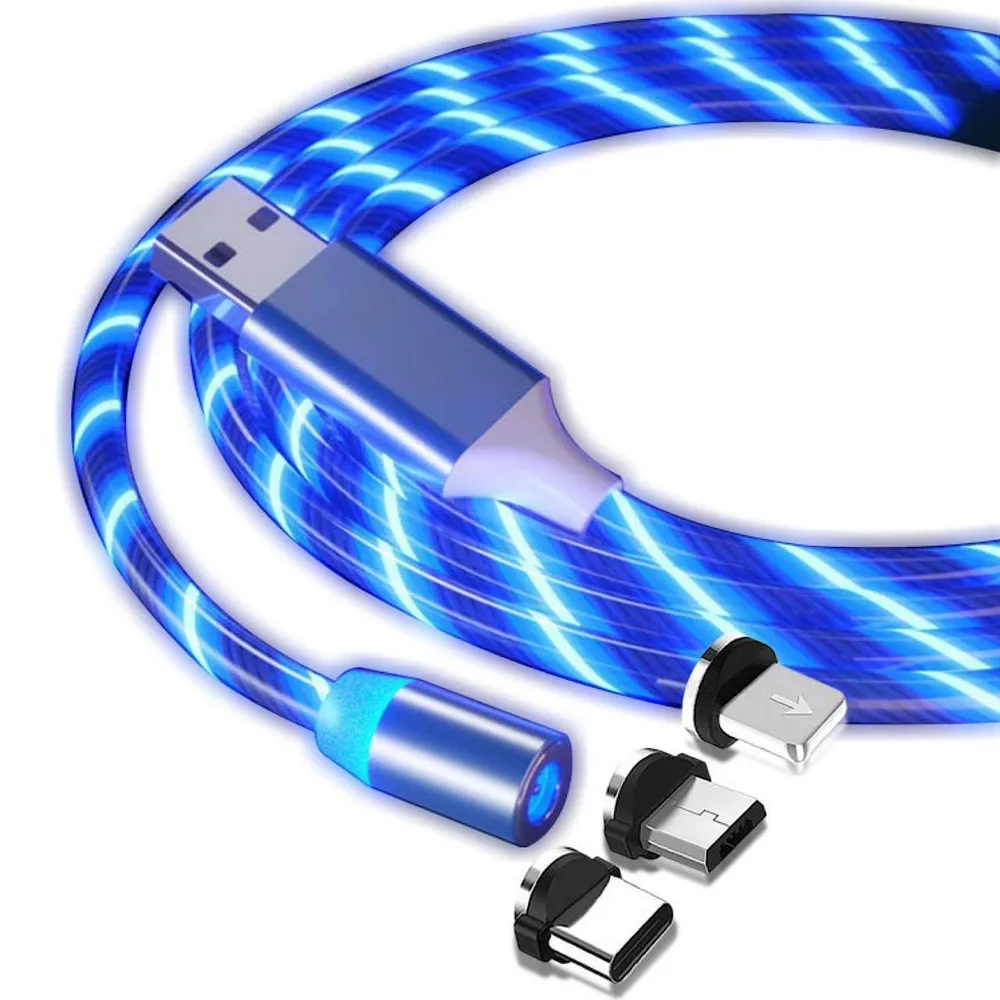 Кабель KICT USB Type C - MIcro - Lighting синий