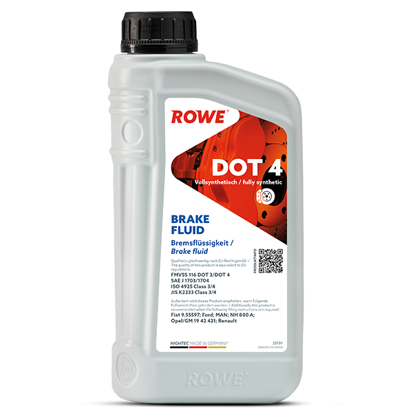 Тормозная жидкость ROWE HIGHTEC BRAKE FLUID DOT 4 1л. Made in Germay