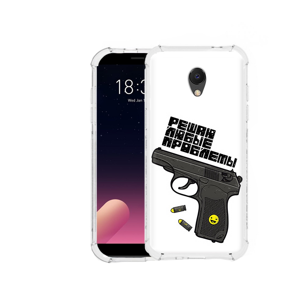 

Чехол MyPads Tocco для Meizu M6S пистолет против проблем, Прозрачный, Tocco