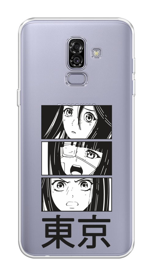 

Чехол на Samsung Galaxy J8 "Tokyo girls", Белый;черный;прозрачный, 26550-1
