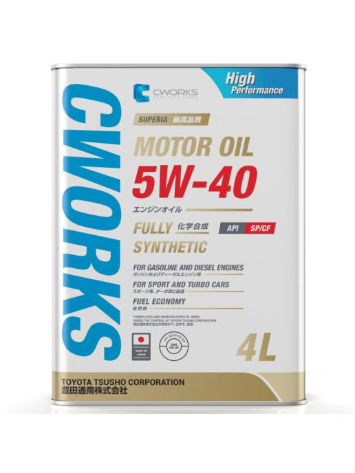 

Моторное масло CWORKS синтетическое SUPERIA 5W40 4л