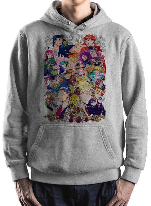 

Худи мужское Dream Shirts Невероятные приключения ДжоДжо серое 54 RU, "Невероятные приключения ДжоДжо"