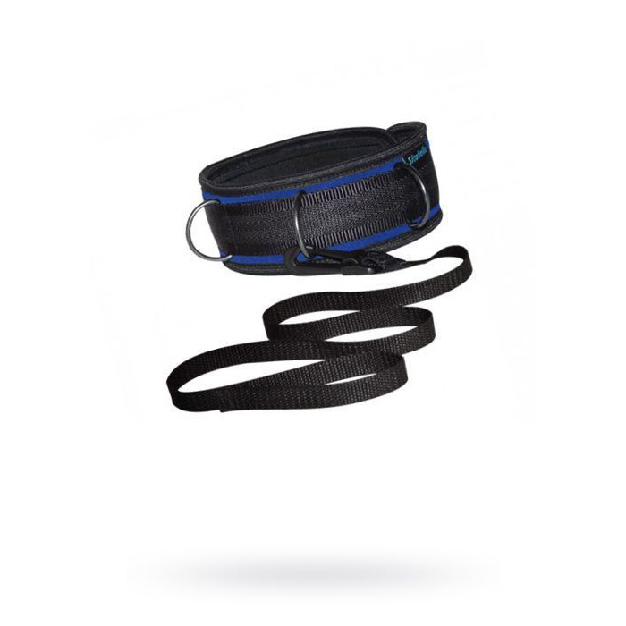 Сине-черный ошейник из неопрена с поводком Sitabella