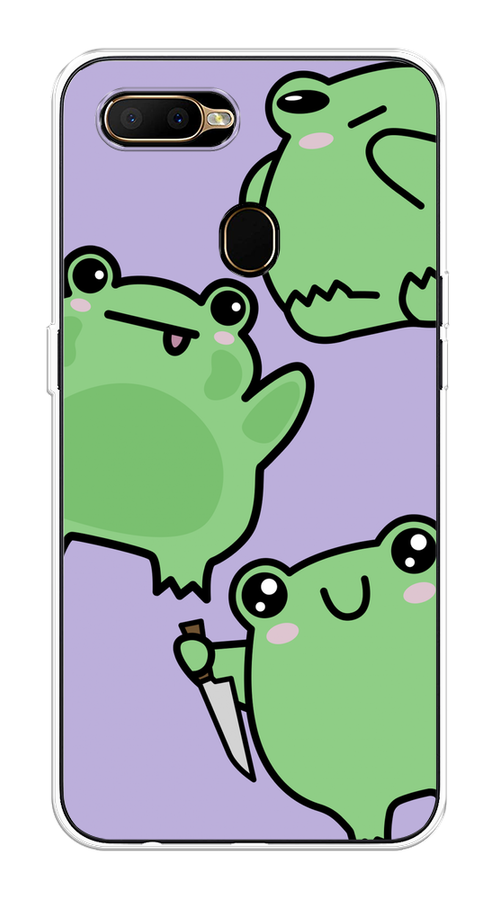 

Чехол на Oppo A5s "Опасные лягушата", Фиолетовый;зеленый;черный, 252350-1