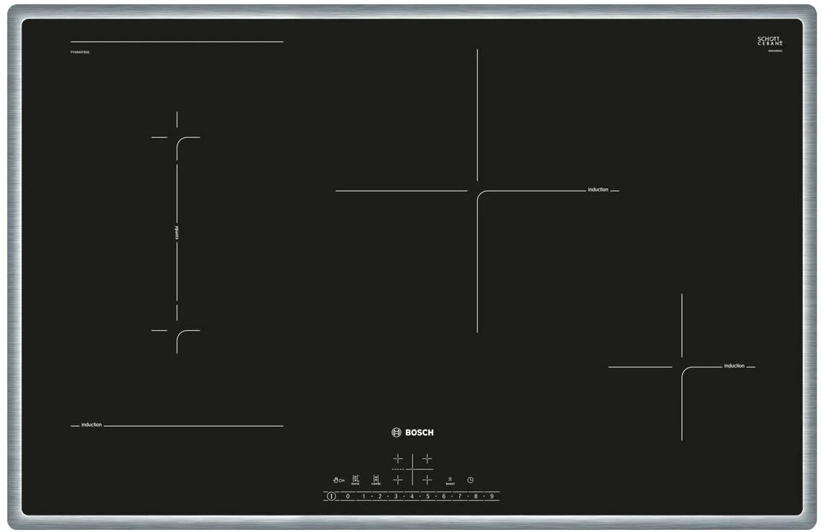 фото Встраиваемая варочная панель индукционная bosch pvs845fb5e black