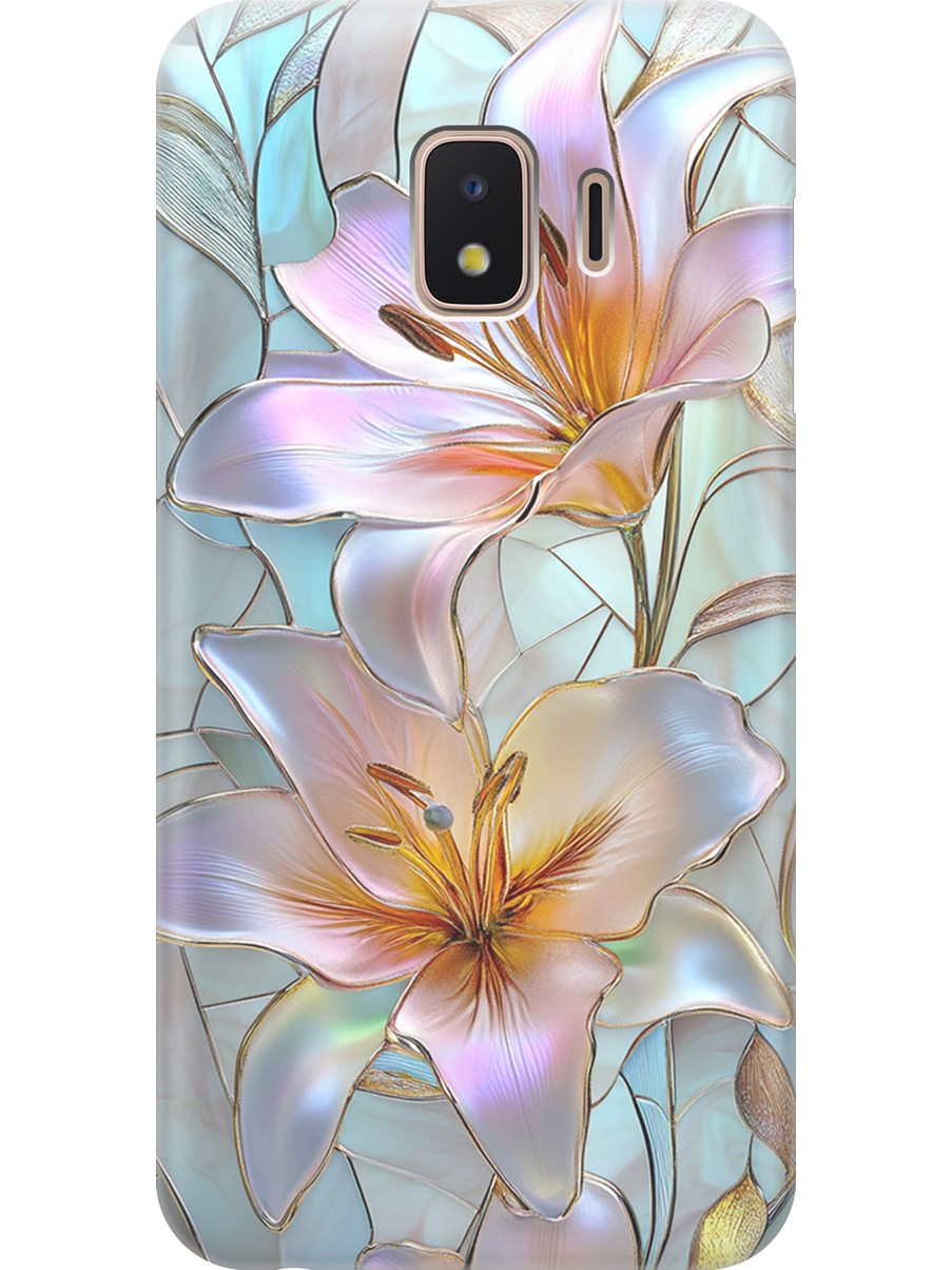 

Силиконовый чехол на Samsung Galaxy J2 Core с принтом "Витраж с лилиями", Прозрачный;белый;голубой;розовый, 720544723