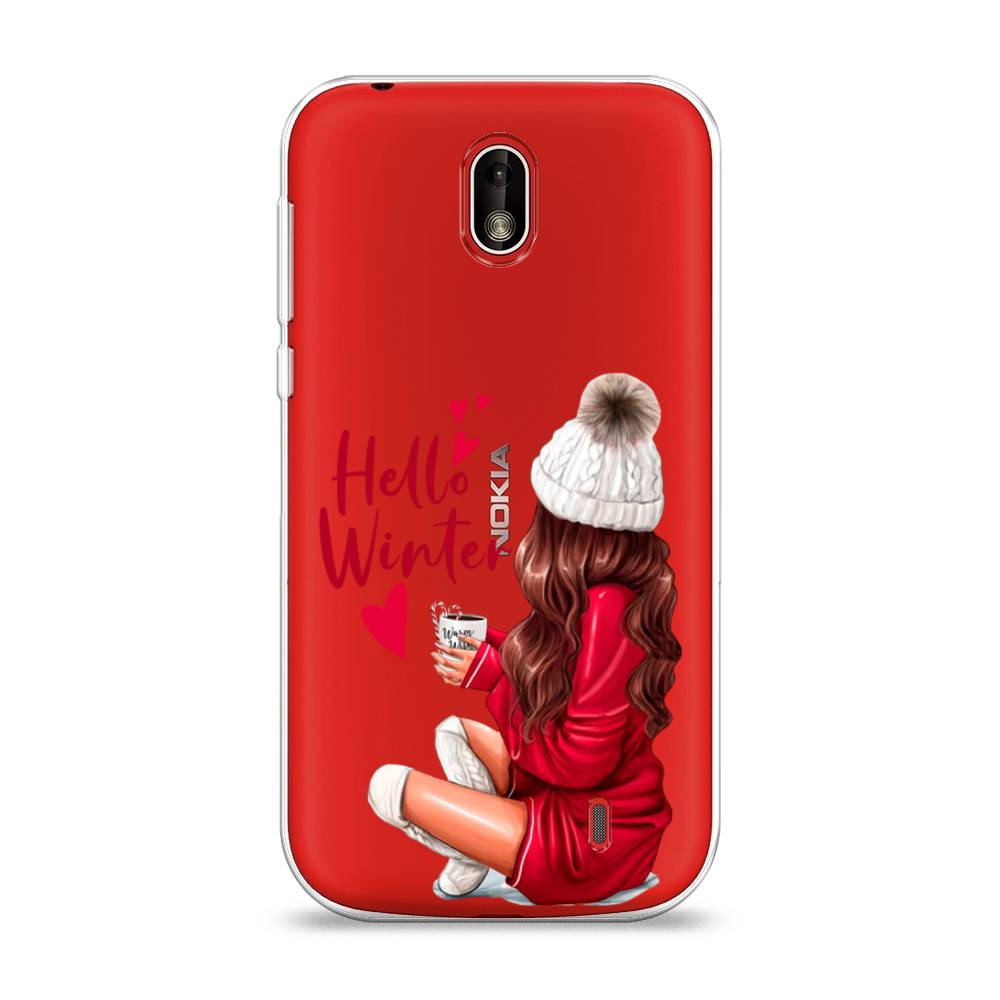 

Чехол на Nokia 1 "Hello winter", Красный;белый;коричневый, 121250-5