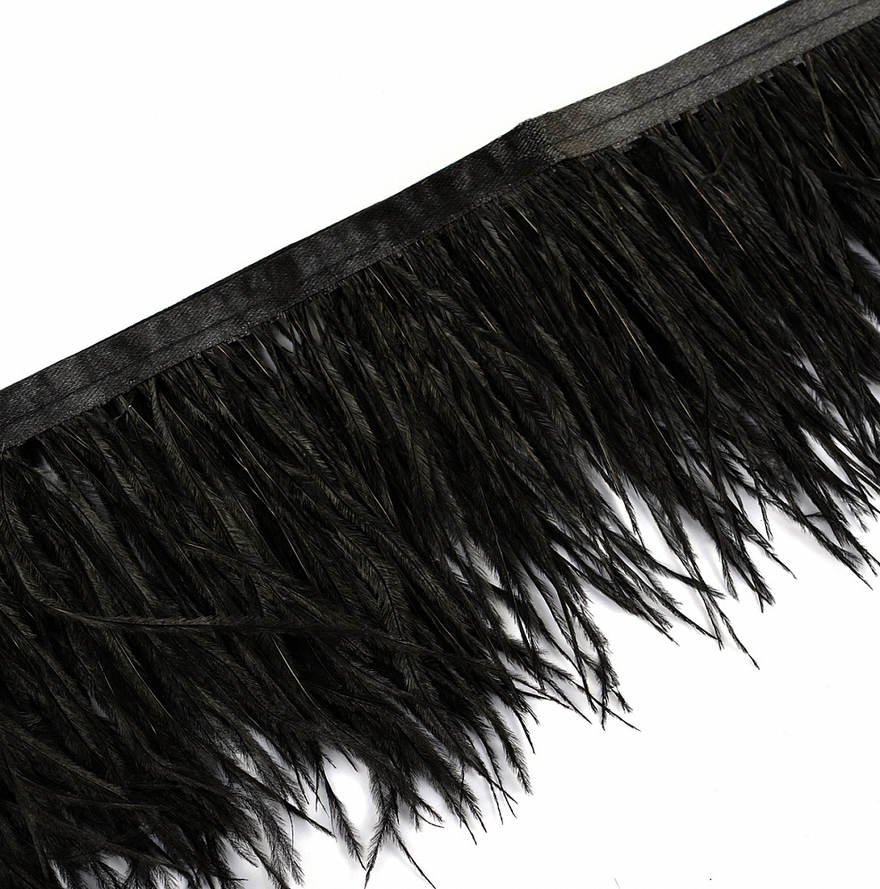 

TBY на ленте, Страус, ширина 8 см, черный, 2 м