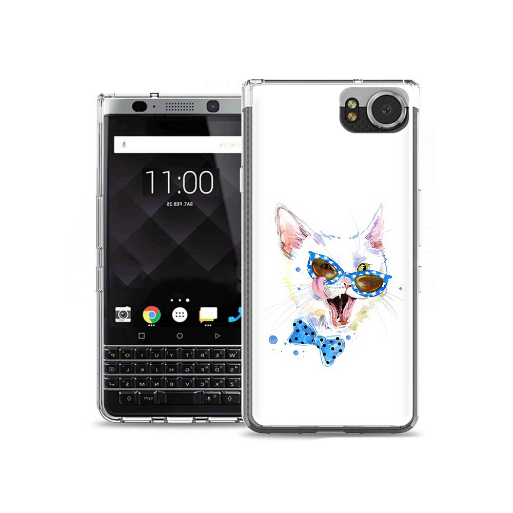 

Чехол MyPads Tocco для BlackBerry KeyOne белый кот, Tocco