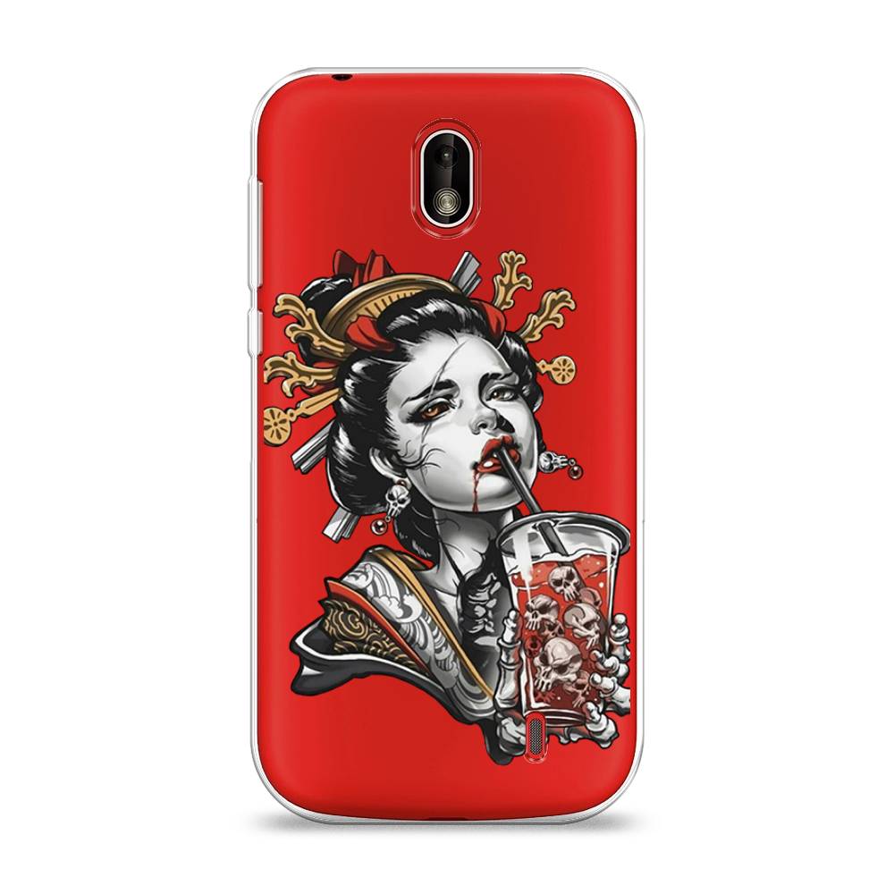 

Чехол на Nokia 1 "Опасная гейша", Красный;черный;серый, 121250-4
