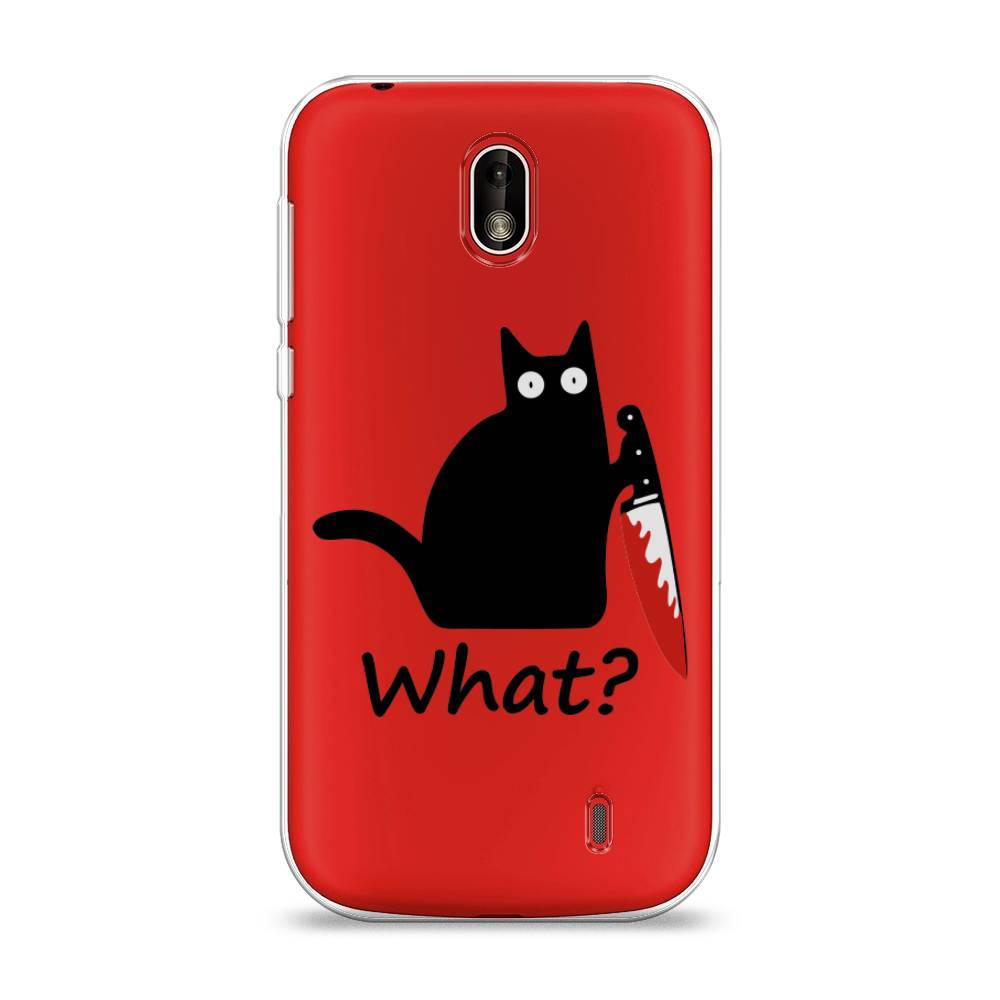 

Чехол на Nokia 1 "Котик с ножом", Черный;красный, 121250-6