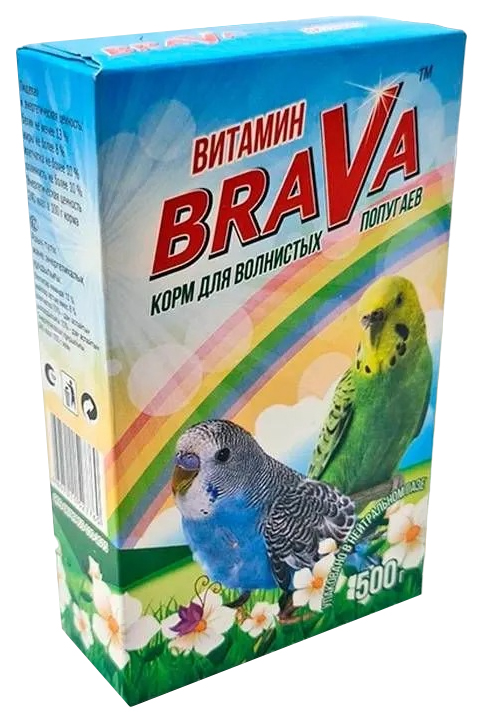 Корм для волнистых попугаев BraVa, с витаминами, 500 г