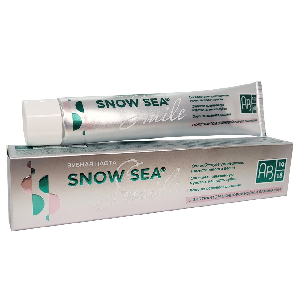 Зубная паста SNOW SEA SMILE с экстрактом осиновой коры и ламинарии, 75 мл.