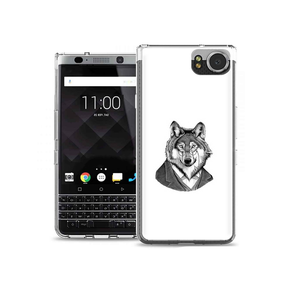 Чехол MyPads Tocco для BlackBerry KeyOne волк в пиджаке