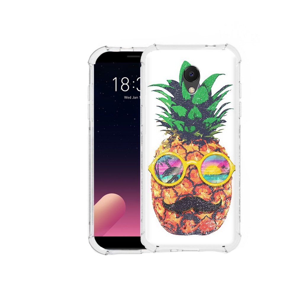 

Чехол MyPads Tocco для Meizu M6S прикольный ананас с лицом, Прозрачный, Tocco