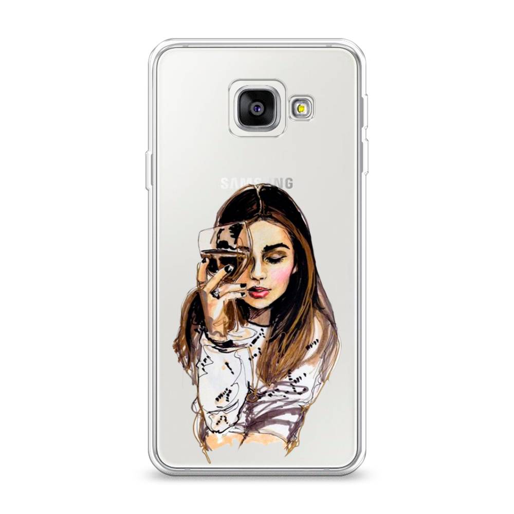 

Чехол Awog на Samsung Galaxy A3 2016 / Самсунг A3 2016 "Девушка с бокалом", Коричневый;прозрачный;бежевый, 20250-7