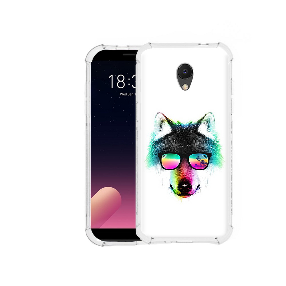 

Чехол MyPads Tocco для Meizu M6S радужный волк, Прозрачный, Tocco