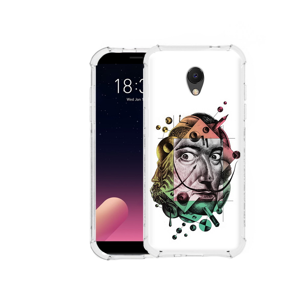 

Чехол MyPads Tocco для Meizu M6S разноцветное лицо абстракция, Прозрачный, Tocco