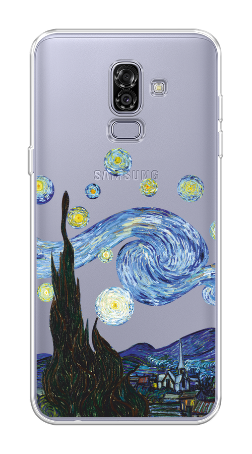 

Чехол на Samsung Galaxy J8 "Ночь Ван Гога", Голубой;синий;черный, 26550-1