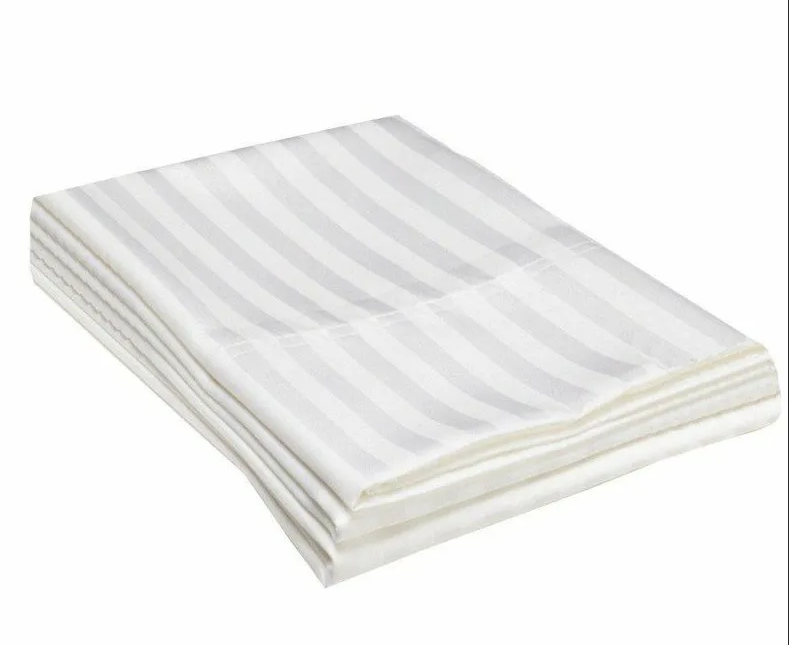 фото Простынь сатин страйп 1х1 hotel текстиль белый размером 180х250 5 штук