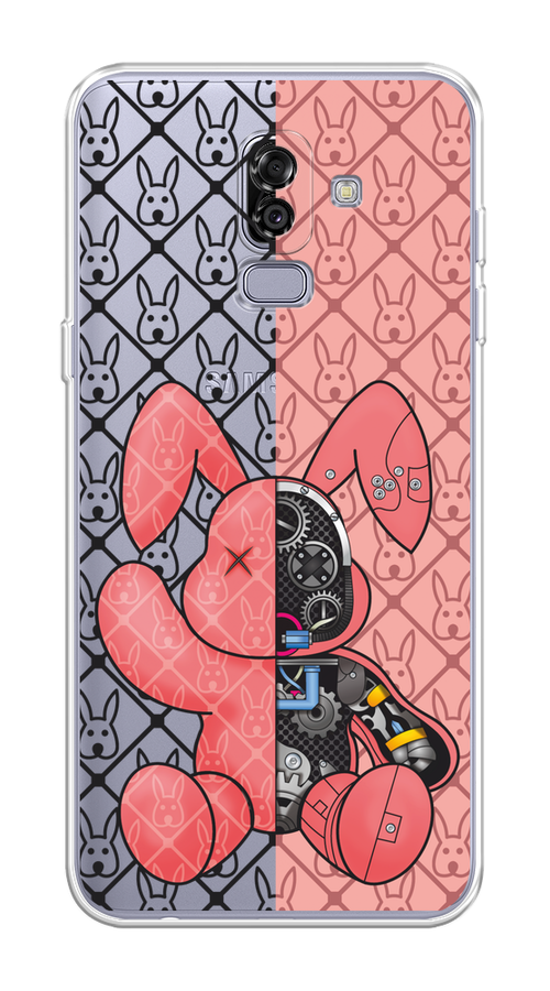 

Чехол на Samsung Galaxy J8 "Киборг-заяц розовый", Розовый;прозрачный;черный, 26550-1