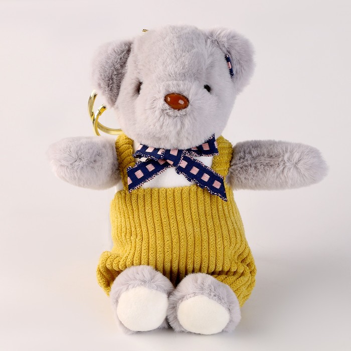 Мягкая игрушка Медведь на брелоке, серый 14 см коляска 3 в 1 comby tris вышивка медведь серый cam