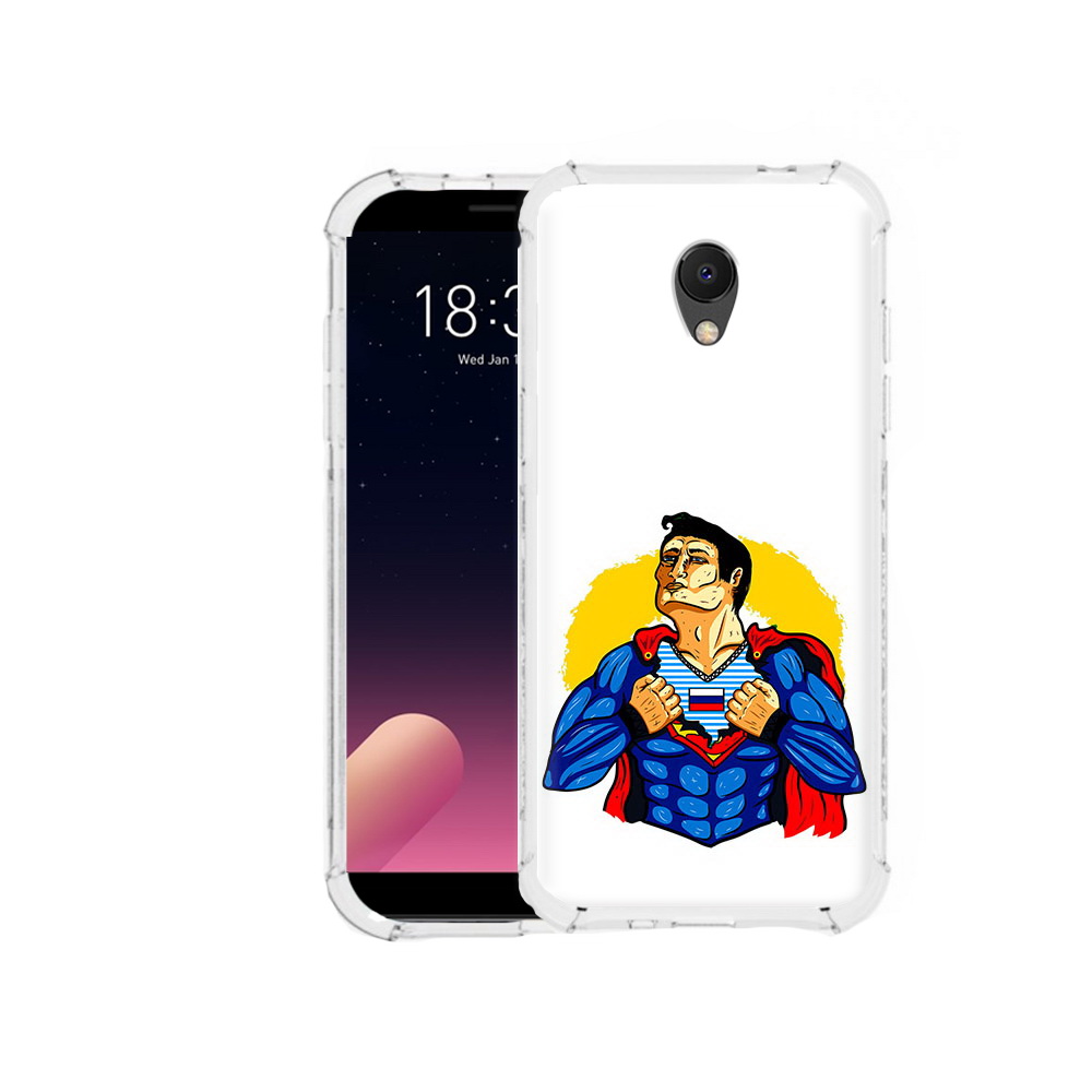 

Чехол MyPads Tocco для Meizu M6S русский супермен, Прозрачный, Tocco