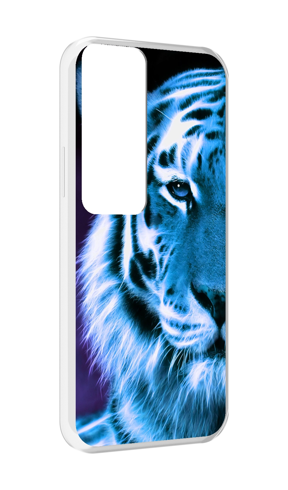 

Чехол MyPads Половина-тигра мужской для Tecno Pova Neo 2, Прозрачный, Tocco