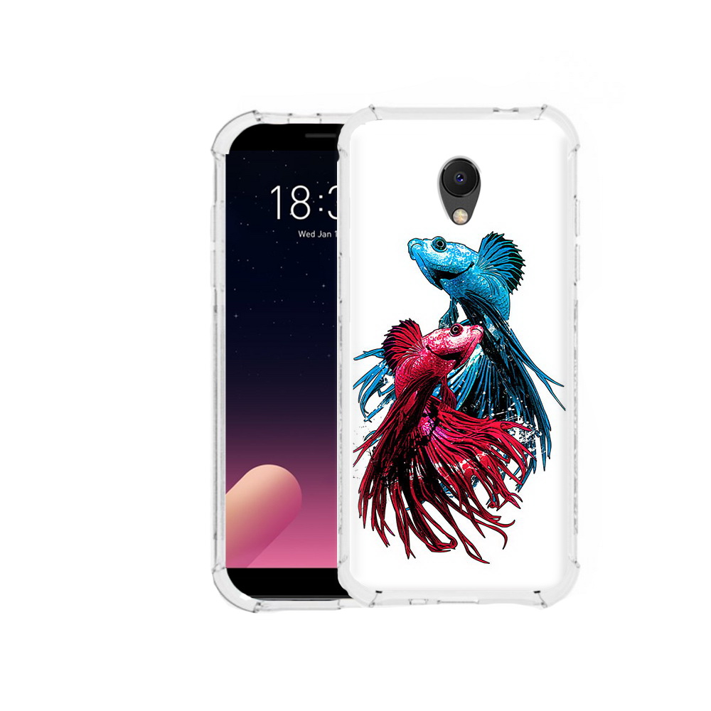 

Чехол MyPads Tocco для Meizu M6S рыбы петушки, Прозрачный, Tocco