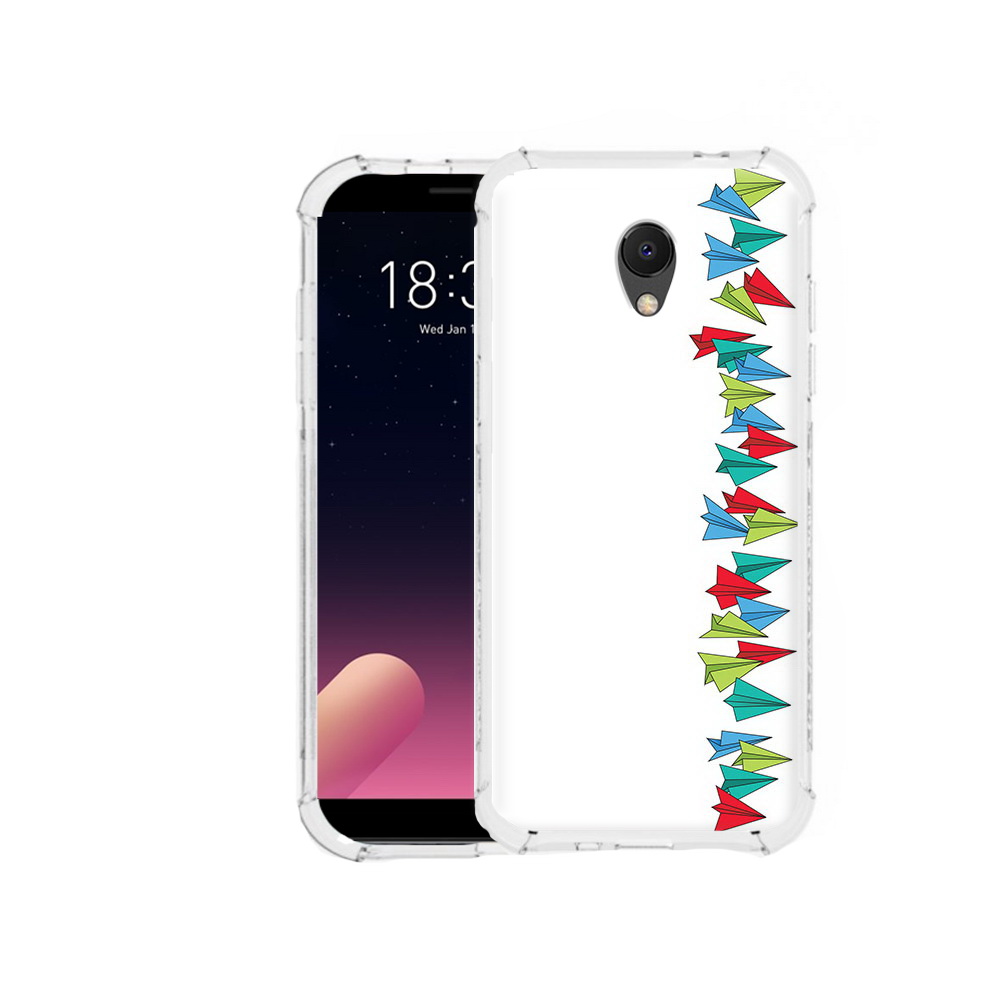 

Чехол MyPads Tocco для Meizu M6S самолетики из листочков, Прозрачный, Tocco