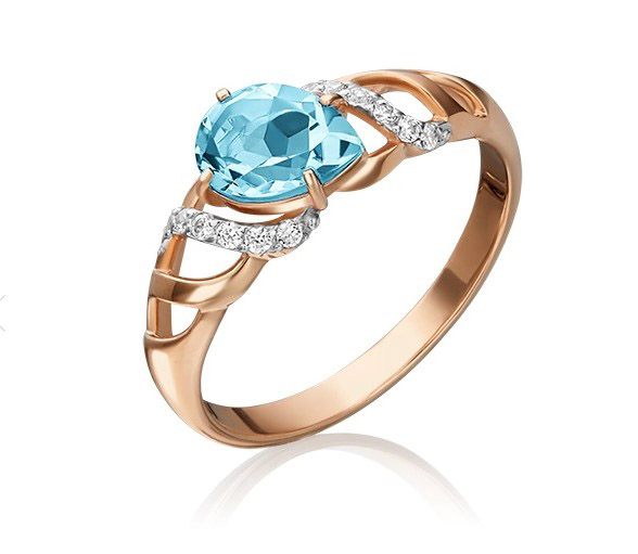 

Кольцо из золота с фианитом/топазом р. 19,5 PLATINA jewelry 01-4137-00-207-1110-46, 01-4137-00-207-1110-46