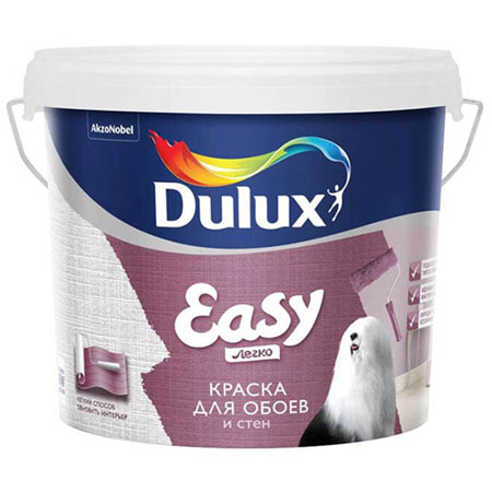 

Краска водно-дисперсионная для всех типов обоев Dulux Easy, Белый, Easy