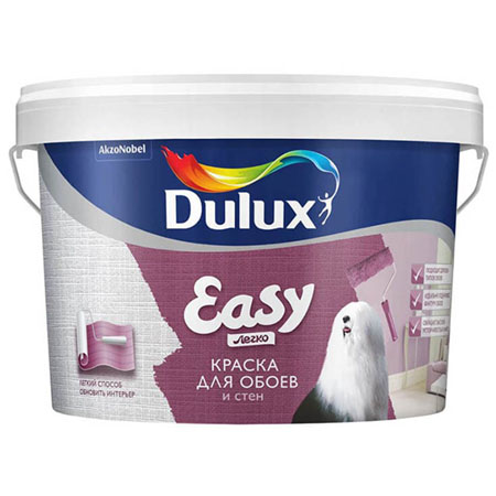 фото Краска водно-дисперсионная для всех типов обоев dulux easy 2,25 л