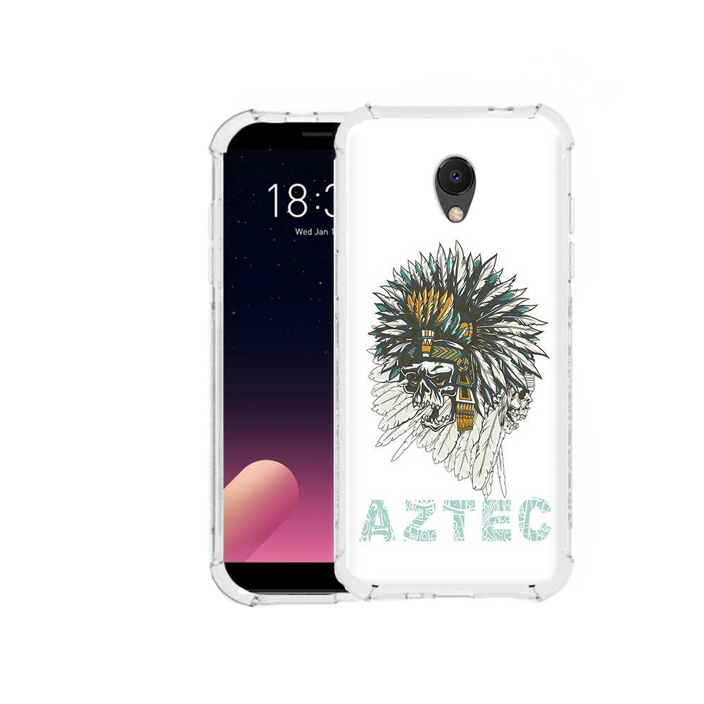

Чехол MyPads Tocco для Meizu M6S скелет индеец, Прозрачный, Tocco