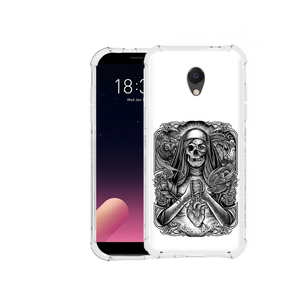 

Чехол MyPads Tocco для Meizu M6S скелет с сердцем, Прозрачный, Tocco