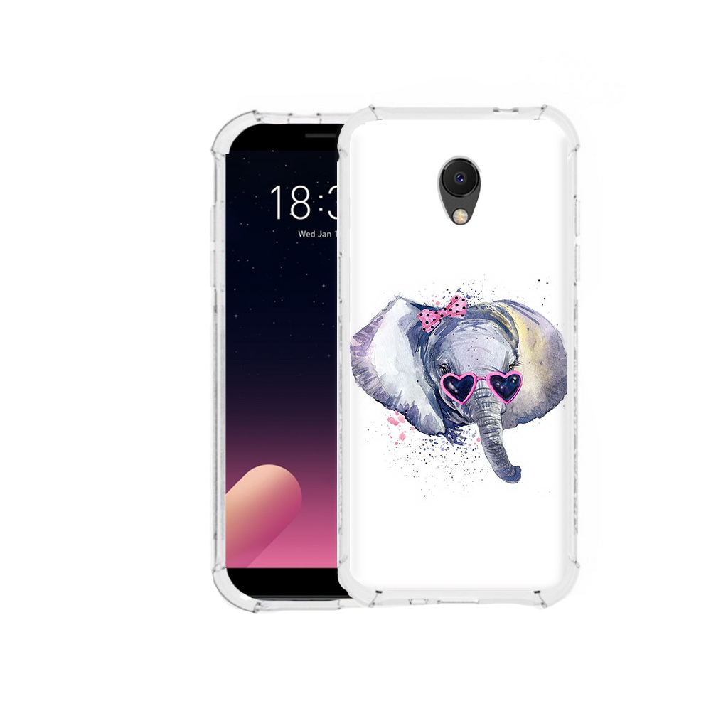 

Чехол MyPads Tocco для Meizu M6S слоник в очках, Прозрачный, Tocco