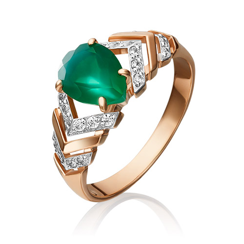 

Кольцо из золота с фианитом/халцедоном р. 16 PLATINA jewelry 01-4159-00-275-1110-47, 01-4159-00-275-1110-47