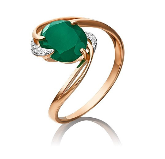 

Кольцо из золота с фианитом/халцедоном р. 18,5 PLATINA jewelry 01-4163-00-275-1110-47, 01-4163-00-275-1110-47