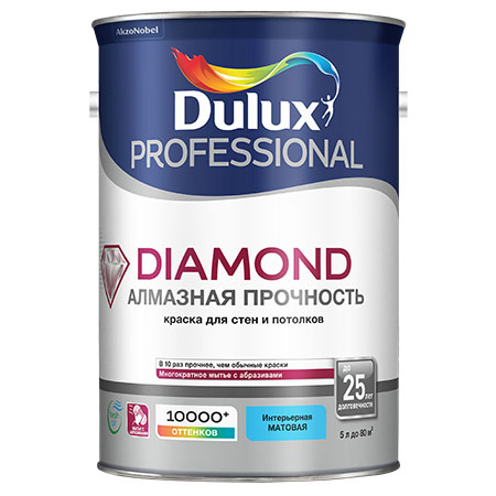 

Краска для стен и потолков Dulux Diamond Алмазная Прочность, Diamond Алмазная Прочность