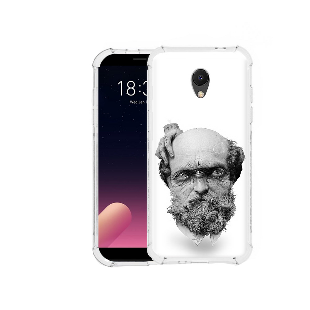 

Чехол MyPads Tocco для Meizu M6S страшный бородатый мужчина абстракция, Прозрачный, Tocco