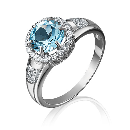 

Кольцо из белого золота с фианитом/топазом р. 17,5 PLATINA jewelry 01-4254-00-207-1120-46, 01-4254-00-207-1120-46