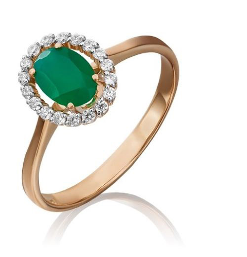 

Кольцо из золота с фианитом/халцедоном р. 16,5 PLATINA jewelry 01-4261-00-275-1110-47, 01-4261-00-275-1110-47