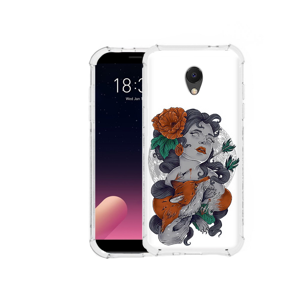 

Чехол MyPads Tocco для Meizu M6S темная девушка с лисой, Прозрачный, Tocco