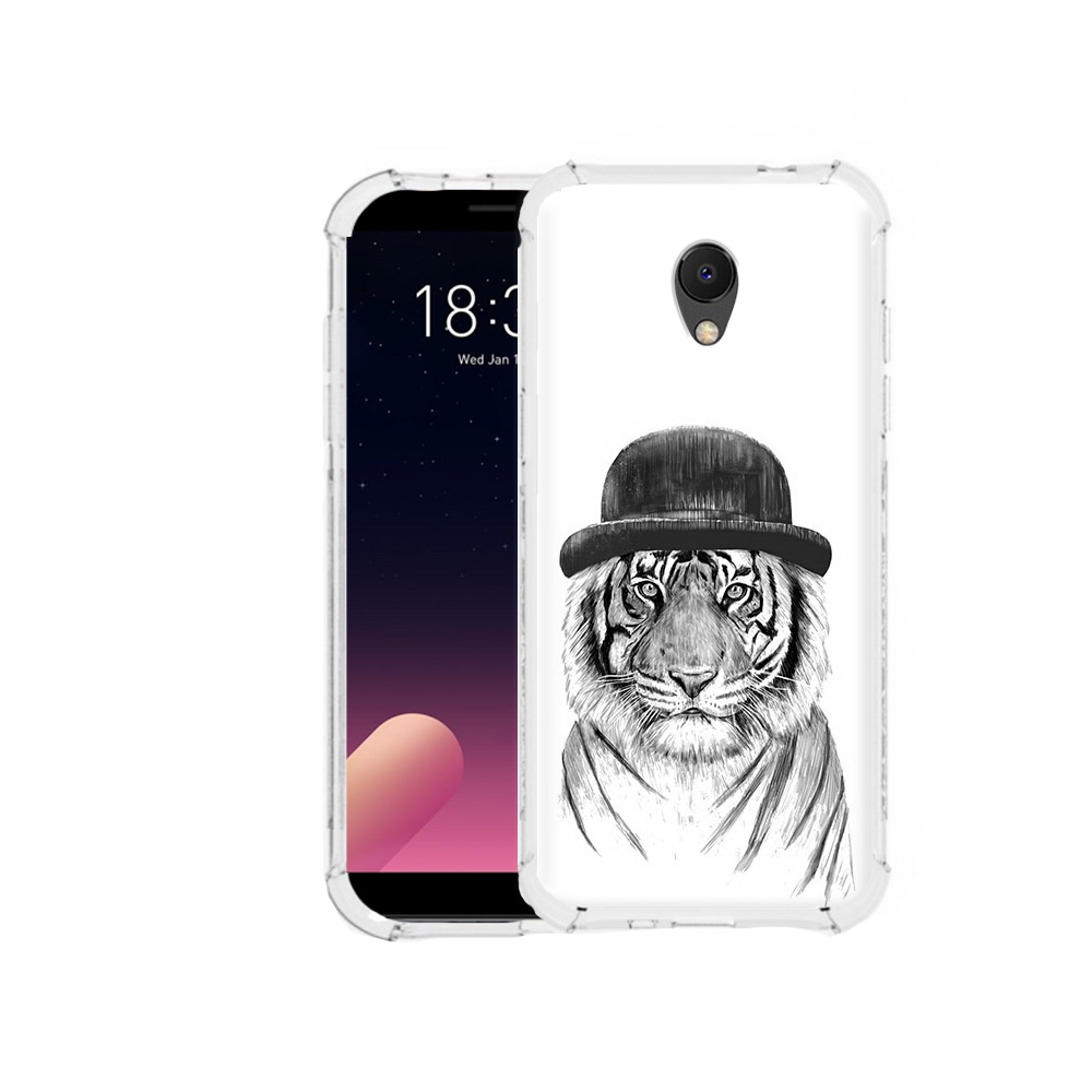 

Чехол MyPads Tocco для Meizu M6S тигр британец, Прозрачный, Tocco